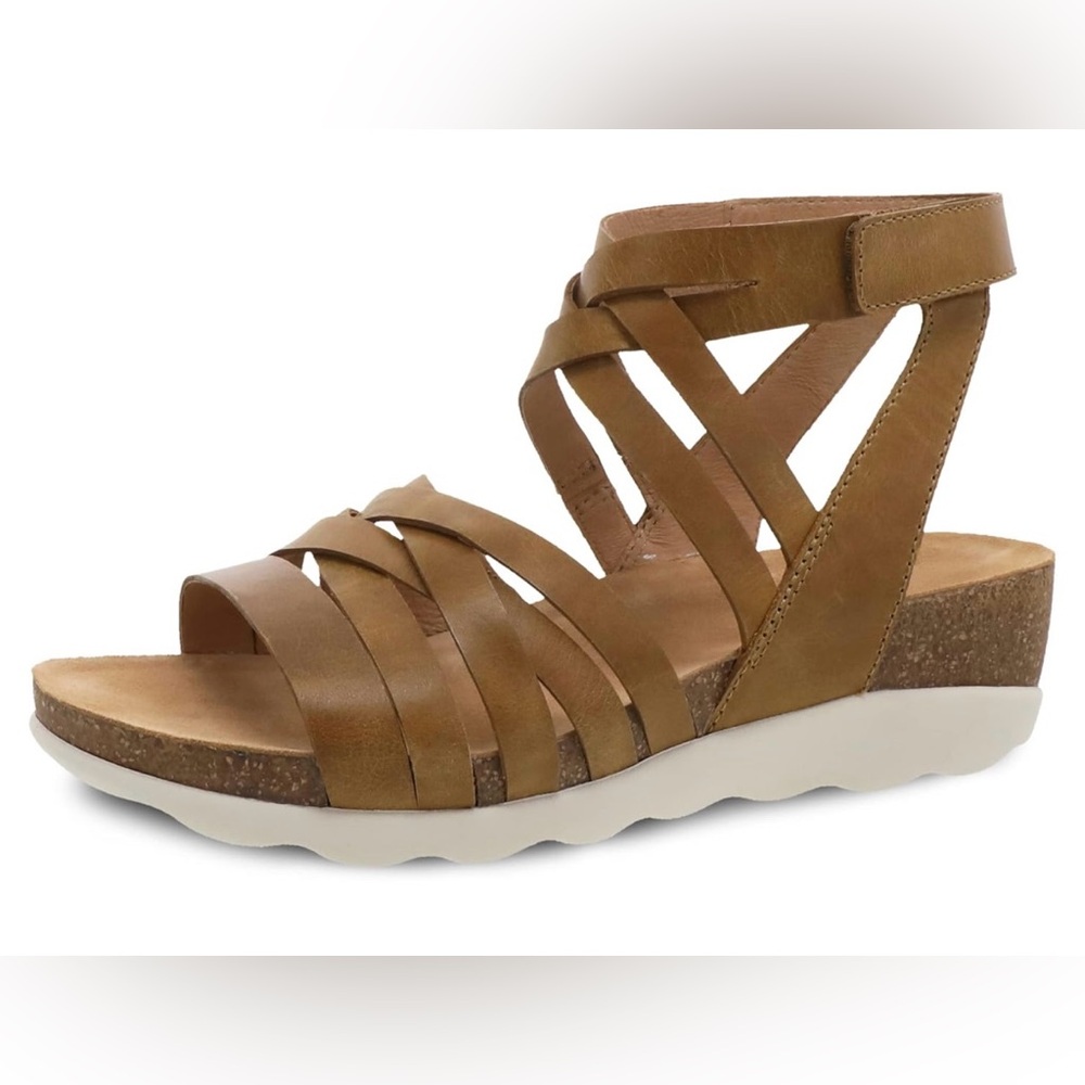 Dansko Women's Mirabella Cork Wedge Gladiator Sandals Size 38‎ US 7.5-8 Leather